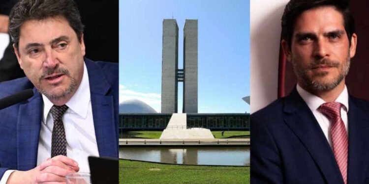 (Dir.) O senador Sergio Moro (PL) e o advogado Vinicios Cardozo (Esq.)