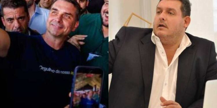 O candidato a presidente Flávio Bolsonaro e o publicitário Marcello Lopes
