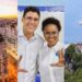 O prefeito Diego Cabral (Republicanos) e a sua vice Comandante Débora (PT)