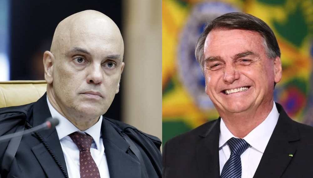 Alexandre de Moraes e o ex-presidente Jair Bolsonaro