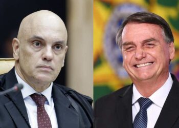 Alexandre de Moraes e o ex-presidente Jair Bolsonaro