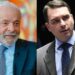 O presidente Lula e o candidato Flávio Bolsonaro