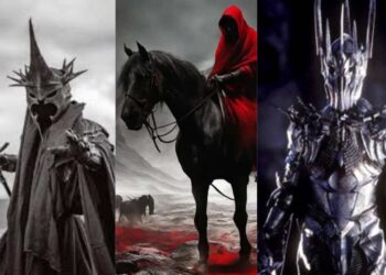Famosos personagens Nazgûl, o terceiro cavalo do apocalipse e Sauron