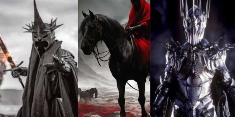 Famosos personagens Nazgûl, o terceiro cavalo do apocalipse e Sauron