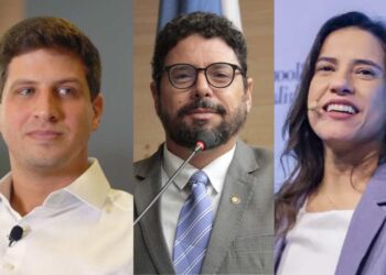 João Campos, Ivan Moraes e Raquel Lyra