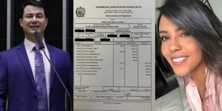 O deputado federal Clodoaldo Magalhães (PV) a ex-funcionária Giselle de Araújo Canto