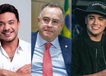 Wesley Safadão, o prefeito Zeca Cavalcante e Natanzinho Lima