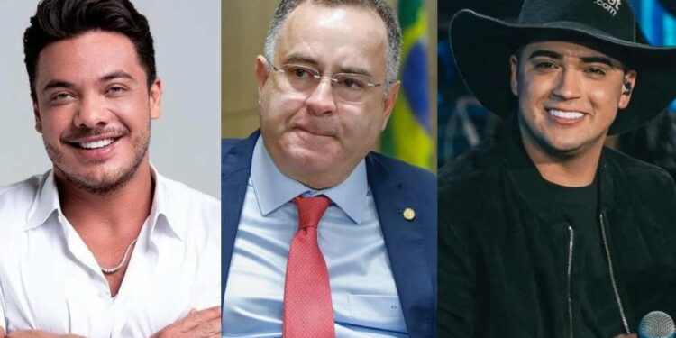 Wesley Safadão, o prefeito Zeca Cavalcante e Natanzinho Lima