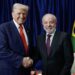 O presidente Lula (PT) e o Presidente dos EUA, Donald Trump (esq. p/ dir.)