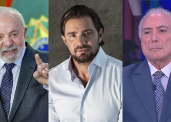 Michel Temer (MDB), Daniel Vorcaro e o presidente Lula (PT) (esq. p/ dir.)