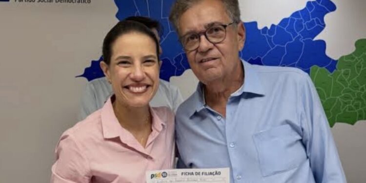 O deputado estadual Antônio Moraes (PSD) e a Governadora Raquel Lyra (PSD) (esq. p/ dir.)