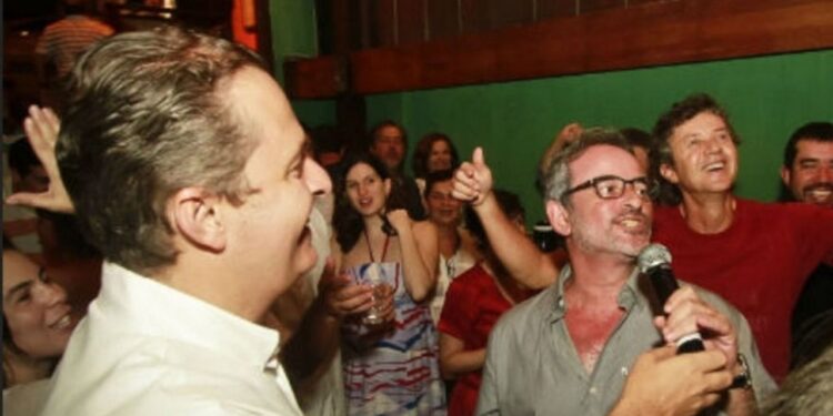 O ex-governador Eduardo Campos, ao lado do marqueteiro Diego Brandy. Foto: Reprodução