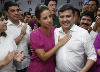 A ex-governadora Raquel Lyra (PSD), e o presidente do PP/PE, deputado Eduardo da Fonte.