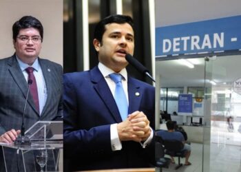 O presidente do Detran-PE, Renato Hayashi; e o deputado federal Eduardo da Fonte (PP).