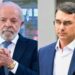 Os pré-candidatos à presedência da República, Lula (PT) e Flávio Bolsonaro (PL).