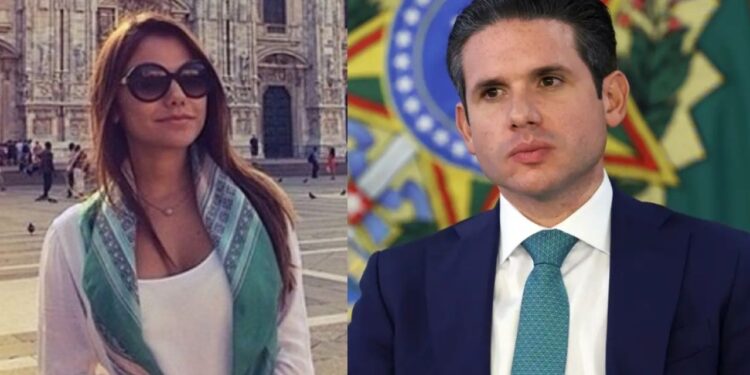 A empresária Bianca Medeiros; e o presidente da Câmara, deputado Hugo Motta (Republicanos-PB).