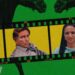 O dep. federal, Mário Frias (PL), o ator Jim Caviezel; e a dona da Go Up, Karina Ferreira da Gama. Arte: Intercept