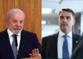 Os pré-candidatos à presidência da República, Lula (PT) e Flávio Bolsonaro (PL).