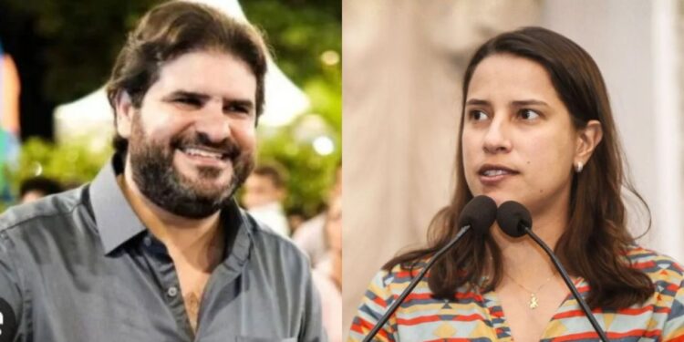 O prefeito de São Lourenço da Mata, Vinícius Labanca (PSB); e a governadora de Pernambuco, Raquel Lyra (PSD).