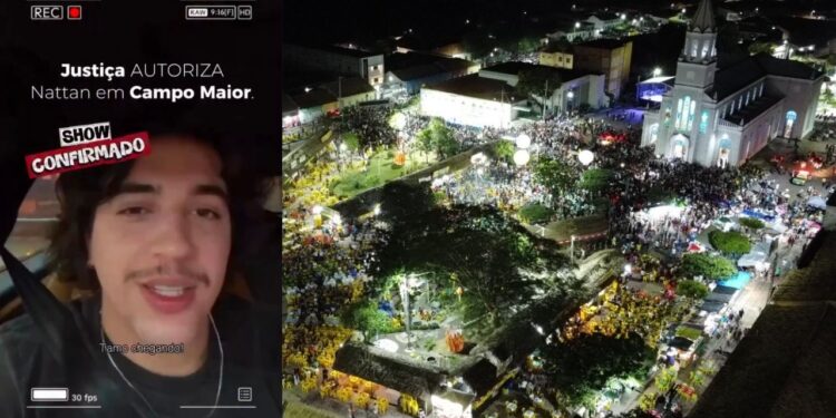 O cantor Nattan; e os festejos de Santo Antônio, em Campo Maior-PI. Foto: reprodução.