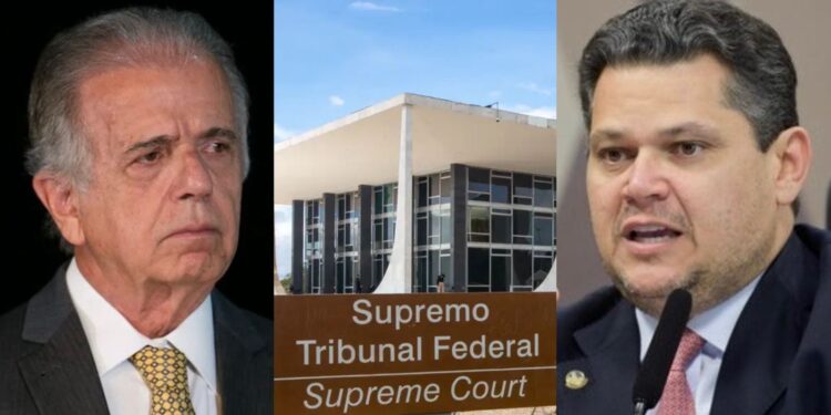O ministro da defesa José Múcio e o presidente do senado Davi Alcolumbre