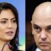 A ex-primeira-dama Michelle Bolsonaro e o Ministro do STF Alexandre de Moraes