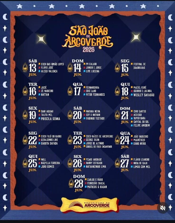 Serão 16 dia de festa em Arcoverde