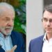 O presidente Lula (PT) e o Senador Flávio Bolsonaro (PL)