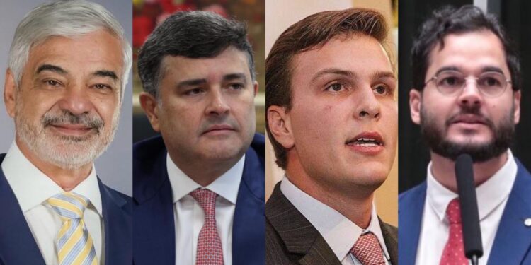Humberto Costa (PT), Eduardo da Fonte (PP), Miguel Coelho (UB) e Túlio Gadêlha (PSD) (Da esq. p/ Dir.)