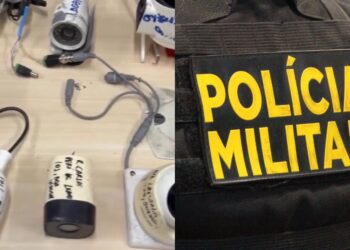 Segundo a PM, os equipamentos estavam em postes
