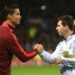 Cristiano Ronaldo e Messi durante confronto por suas seleções