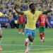 Vinicius Jr. comemora após marcar contra o Marrocos
