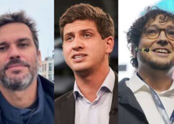 Manuel Cavalcanti (esq.), João Campos (centro) e Rafael Marroquim (dir.)