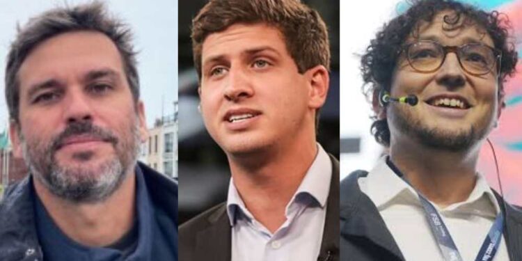 Manuel Cavalcanti (esq.), João Campos (centro) e Rafael Marroquim (dir.)