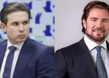 Presidente da Câmara dos Deputados, Hugo Motta, e Daniel Vorcaro