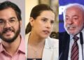 Túlio Gadêlha (PSD), Raquel Lyra (PSD) e Lula (PT)