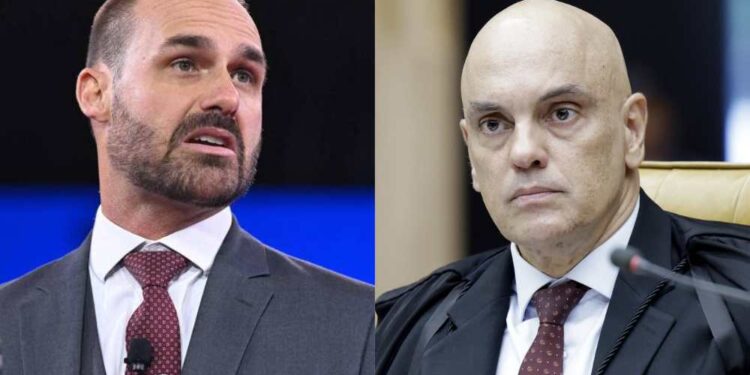 O deputado Eduardo Bolsonaro e o ministro do STF Alexandre de Moraes
