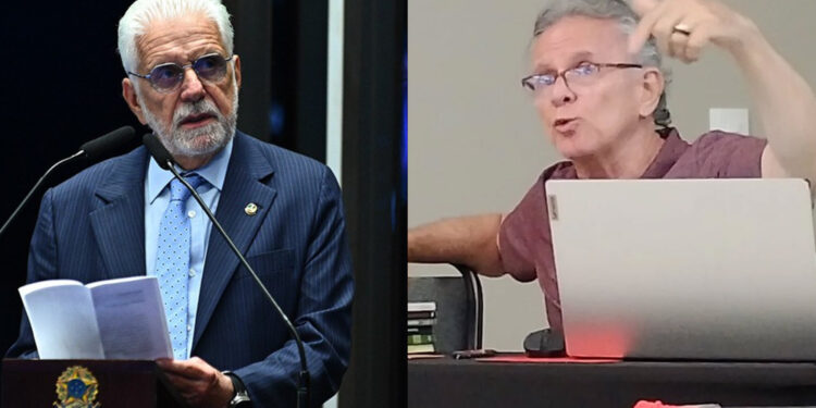 O líder do governo no Senado Jaques Wagner e pré-candidato ao Senado por PE, Paulo Rubem (esq. p/ dir.)