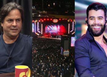 Bruno Rego, da BG Produções e o cantor Gusttavo Lima (dir.)