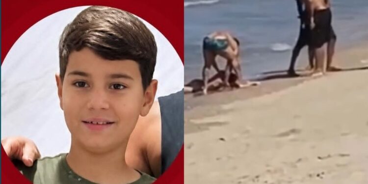 A vítima estava no mar com tios e primos.