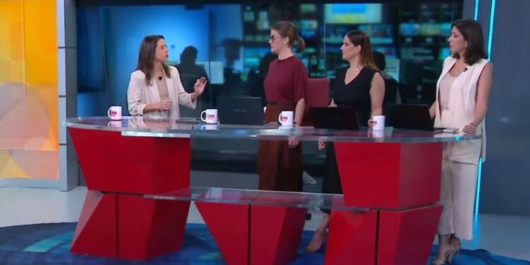 A governadora de Pernambuco e pré-candidata à reeleição, Raquel Lyra (PSD), em entrevista à CNN.