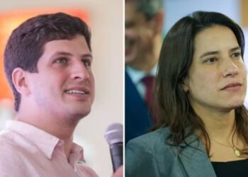 Os pré-candidatos ao governo de Pernambuco, João Campos (PSB); e Raquel Lyra (PSD).