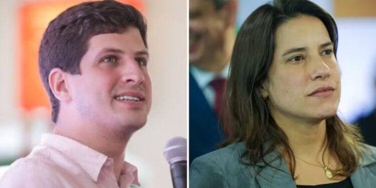 Os pré-candidatos ao governo de Pernambuco, João Campos (PSB); e Raquel Lyra (PSD).