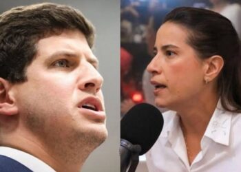 Os pré-candidatos ao governo de Pernambuco, João Campos (PSB); e Raquel Lyra (PSD).