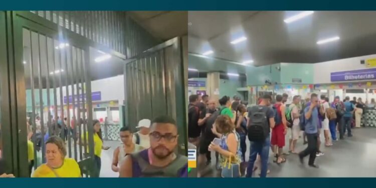 Linha Sul do Metrô do Recife para de funcionar. Foto: Reprodução/TV Globo