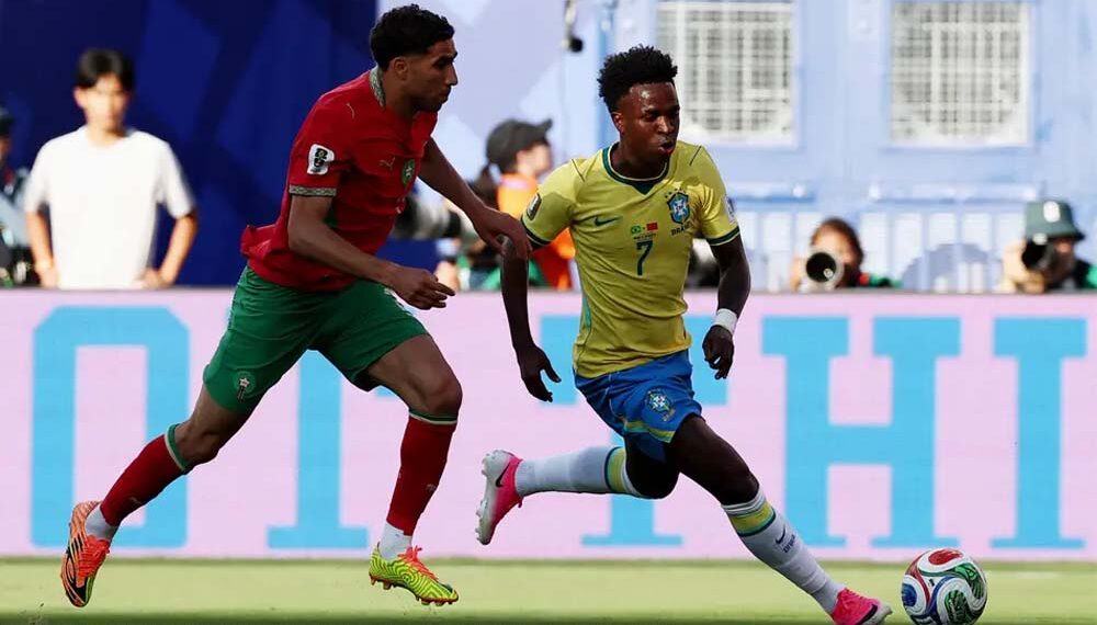 Vini Jr marcou gol de empate em Brasil x Marrocos