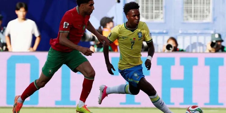 Vini Jr marcou gol de empate em Brasil x Marrocos