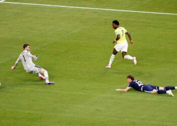 Vini Jr. marca contra a Escócia, na Copa do Mundo 2026