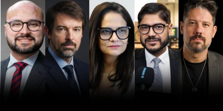 Igor Gadêlha, Fernando Schüler, Ana Dubeux, Wilson Lima e Phelipe Siani