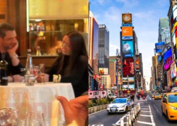 Samir Xaud em um jantar romântico no restaurante Harry Cipriani